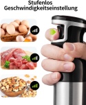 GDOR Blender ręczny 1100 W, 5 w 1, stal nierdzewna, rozdrabniacz , zestaw XL