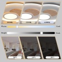 Lampa sufitowa LED, lampa sufitowa z drewna, lampa sufitowa, ściemniana z pilotem