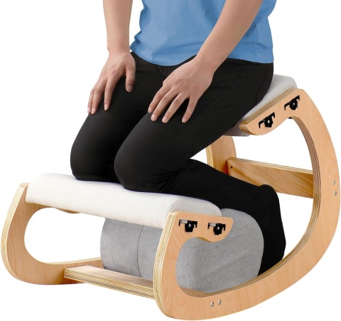 MALLVITALLY ERGONOMICZNE KRZESŁO KLĘKOSIAD BIAŁY DĄB