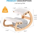 MALLVITALLY ERGONOMICZNE KRZESŁO KLĘKOSIAD BIAŁY DĄB