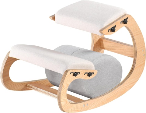 MALLVITALLY ERGONOMICZNE KRZESŁO KLĘKOSIAD BIAŁY DĄB