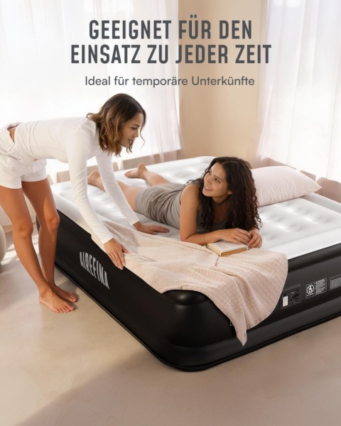 Materac dmuchany Airefina 203x152x46 cm z pompką 2 osobowy