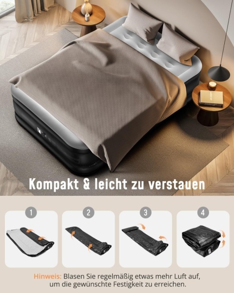 Materac dwuosobowy airefina 190 x 137 x 46 cm biały