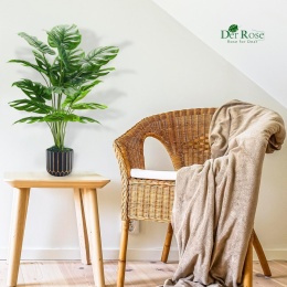 Monstera dekoracja do domu salonu, sztuczna roślina duża 71 cm 2 sztuki z doniczka