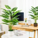 Monstera dekoracja do domu salonu, sztuczna roślina duża 71 cm 2 sztuki z doniczka