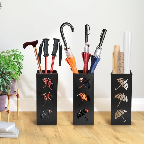 STOJAK NA PARASOLE PARASOLNIK CZARNY METALOWY LOFT
