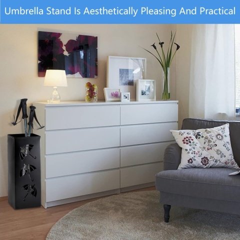 STOJAK NA PARASOLE PARASOLNIK CZARNY METALOWY LOFT