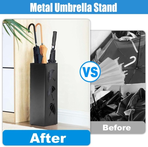 STOJAK NA PARASOLE PARASOLNIK CZARNY METALOWY LOFT