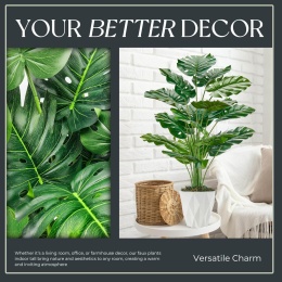 Sztuczna Monstera w doniczce 71 cm roślina doniczkowa dekoracyjna