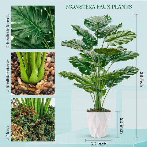 Sztuczna Monstera w doniczce 71 cm roślina doniczkowa dekoracyjna