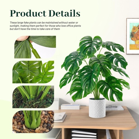 Sztuczna Monstera w doniczce 71 cm roślina doniczkowa dekoracyjna
