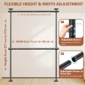 TELESKOPOWY SYSTEM DO GARDEROBY METALOWY CZARNY 75-120CM 165-300CM