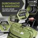 Torba podróżna na kółkach, oliwkowo-zielona, ​​70 l, wózek XXL wodoodporna