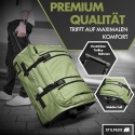 Torba podróżna na kółkach, oliwkowo-zielona, ​​70 l, wózek XXL wodoodporna