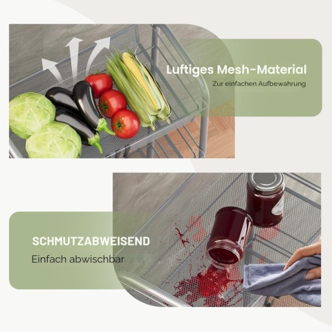 Wózek Amazon Basics 3-poziomowy antracytowy wielofunkcyjny organizer