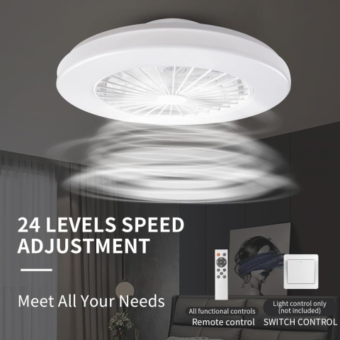 Wentylator Lampa sufitowa LED 48 cm, regulowana prędkość , 3000-5500 K