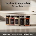 EDELHAUS SZKLANE POJEMNIKI NA PRZYPRAWY Z ETYKIETAMI 24 x 120ml
