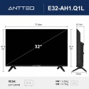 ANTTEQ E32-AH1.Q1L - 32-CALOWY (81 CM) TELEWIZOR LED - HD - POTRÓJNY TUNER