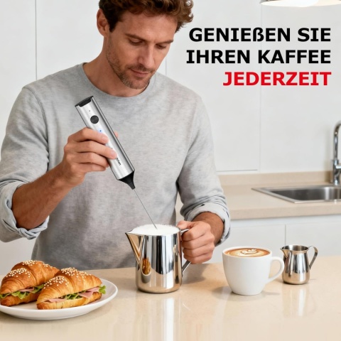 Bonsenkitchen Elektryczny spieniacz do mleka podwojny