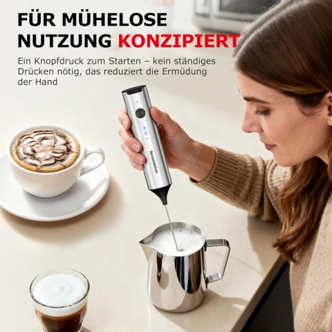 Bonsenkitchen Elektryczny spieniacz do mleka podwojny