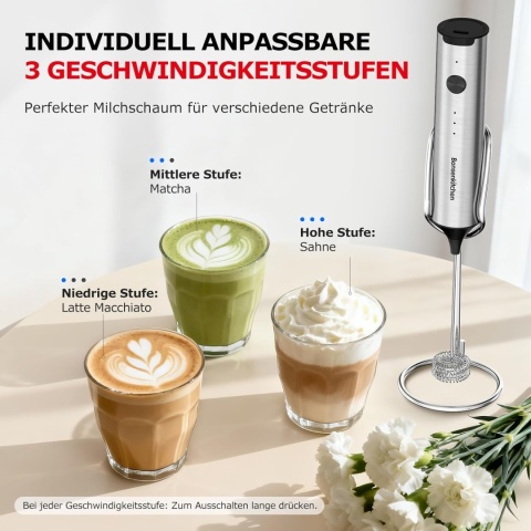 Bonsenkitchen Elektryczny spieniacz do mleka podwojny