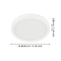 EGLO FUEVA 5 Plafon LED 20W 3000K biały oprawa natynkowa 28.5 cm