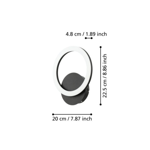 EGLO PARRAPOS-Z lampa ścienna CONNECT 2 SMART , APLIKACJA, SCIEMNIANIE , ALEXA