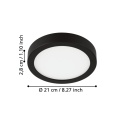 EGLO Plafon FUEVA 5 ROUND LED 16,5W 3000K - czarny