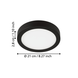 EGLO Plafon FUEVA 5 ROUND LED 16,5W 3000K - czarny
