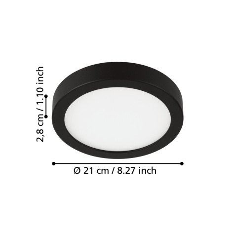 EGLO Plafon FUEVA 5 ROUND LED 16,5W 3000K - czarny
