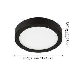 EGLO Plafon FUEVA 5 ROUND LED 20W DIM 3000K - czarny 28.5 cm