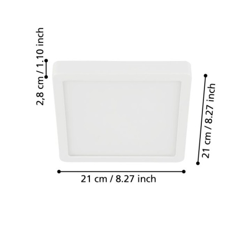EGLO Plafon FUEVA 5 SQUARE LED 16,5W 3000K - biały