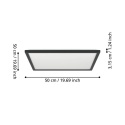 EGLO ROVITO oprawa sufitowa Plafon LED 50x50cm IP44 Czarny 	2700 / 4000 / 6500 K