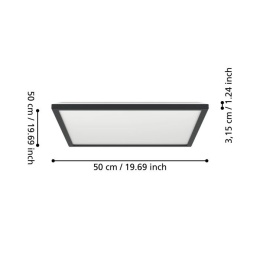 EGLO ROVITO oprawa sufitowa Plafon LED 50x50cm IP44 Czarny 	2700 / 4000 / 6500 K