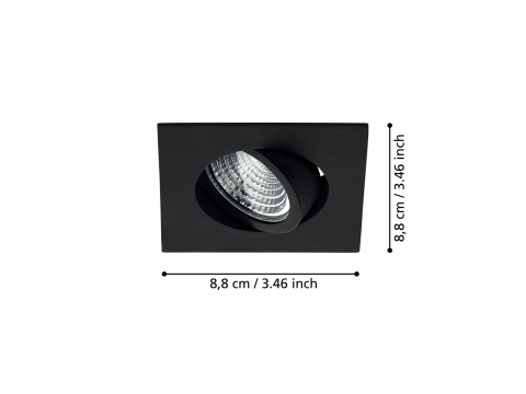 EGLO SALICETO oprawa do zabudowy, czarny 2700 K 380LM