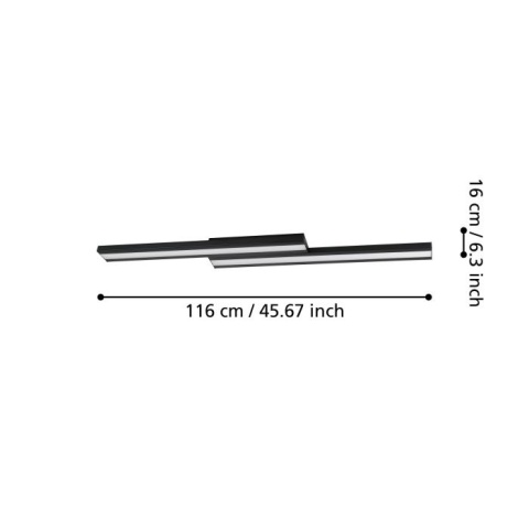 EGLO - SALITERAS-Z CEILING LAMP BLACK - RGB+TW - ZIGBEE, BLUETOOTH 116 CM