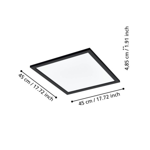 EGLO SALOBRENA-Z Plafon LED 2700-6500K czarny 45x45 cm oprawa sufitowa Smart Home