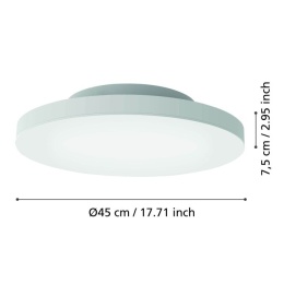 EGLO TURCONA-Z Plafon LED RGB+TW biały 45 cm oprawa sufitowa Smart Home