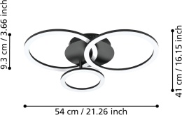 EGLO connect z Smart-Home lampa sufitowa LED , aplikacja i Alexa - 55 CM