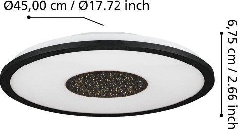 Eglo Lampa sufitowa Marmorata, panel LED z efektem kryształowym, strefy świetlne