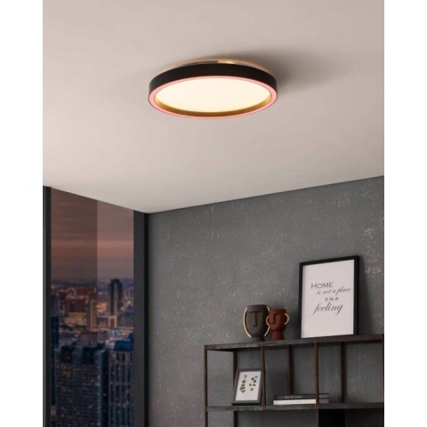 Eglo MONTEMORELOS-Z Lampa Sufitowa LED czarny, Zmieniacz kolorów SMART APLIKACJA