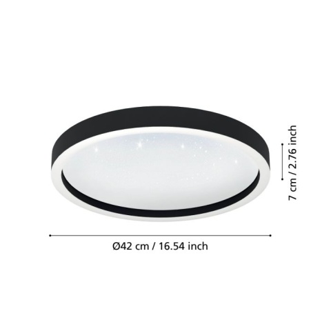 Eglo MONTEMORELOS-Z Lampa Sufitowa LED czarny, Zmieniacz kolorów SMART APLIKACJA