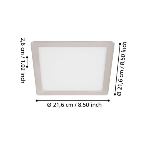 FUEVA 5 Oprawa wpuszczana LED 17W 3000K nikiel 21,6cm