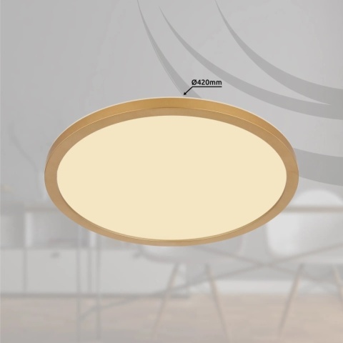 Globo - LED Ściemnialny plafon łazienkowy LED/24W/230V 3000K IP44 śr. 42 cm mosiądz