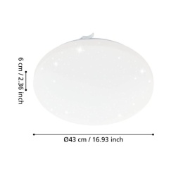 LAMPA SUFITOWA PLAFON LED EGLO Ø 43 cm BIAŁY OKRĄGŁY 24W 600lm EFEKT GWIAZD