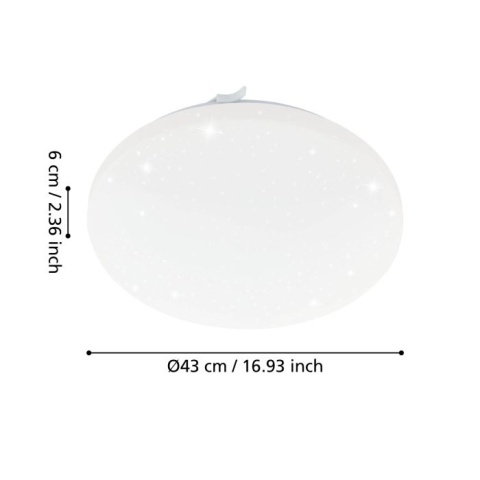 LAMPA SUFITOWA PLAFON LED EGLO Ø 43 cm BIAŁY OKRĄGŁY 24W 600lm EFEKT GWIAZD