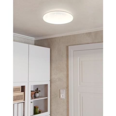 LAMPA SUFITOWA PLAFON LED EGLO Ø 43 cm BIAŁY OKRĄGŁY 24W 600lm EFEKT GWIAZD