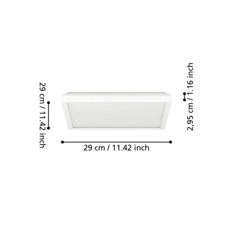 Lampa sufitowa LED EGLO ROVITO-Z 29x29cm 13,4W 1780lm 3 KOLORY	2700 / 4000 / 6500 K