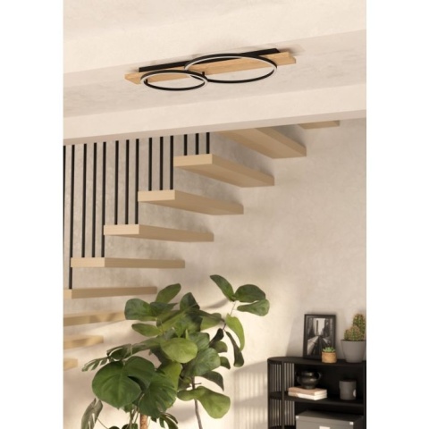 Lampa sufitowa LED Eglo BOYAL 99408 na drewnie, 40 x 78 CM