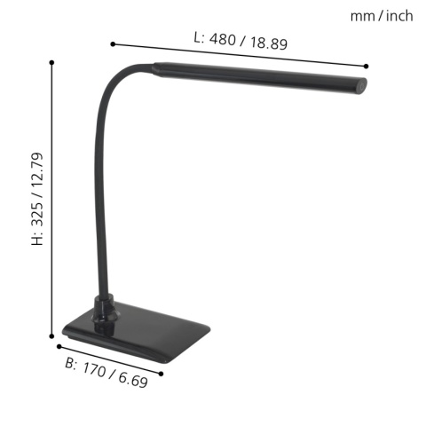 Lampka biurkowa LED LAROA giętka ściemnialna